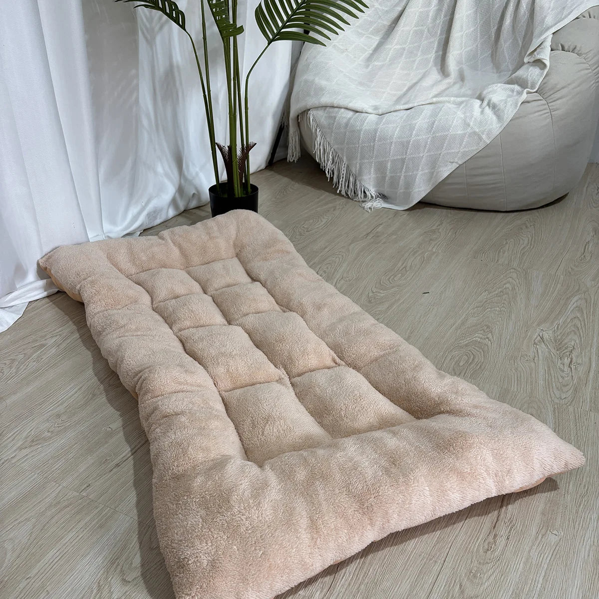 Extra Thick Calming Dog Bed Mat – Orthopedic Pressure-Relieving Plush Sleeping Pad for Large Breeds | Double-Sided | Anti-Anxiety | All Season