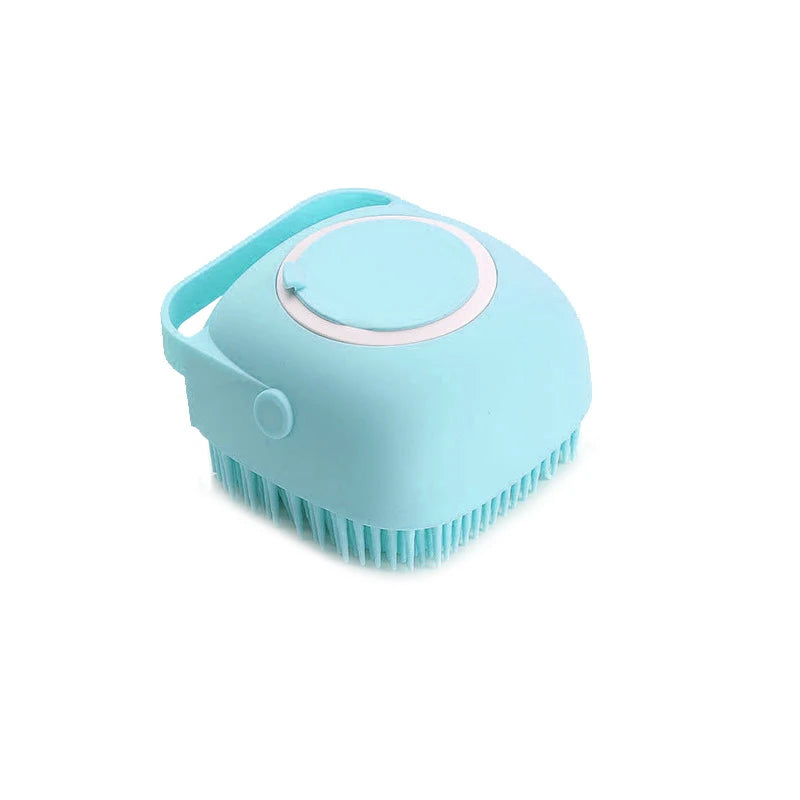 2-in-1 Pet Bath Brush with Built-in Shampoo Dispenser – Soft Silicone Massage Scrubber for Dogs & Cats | Long & Short Hair