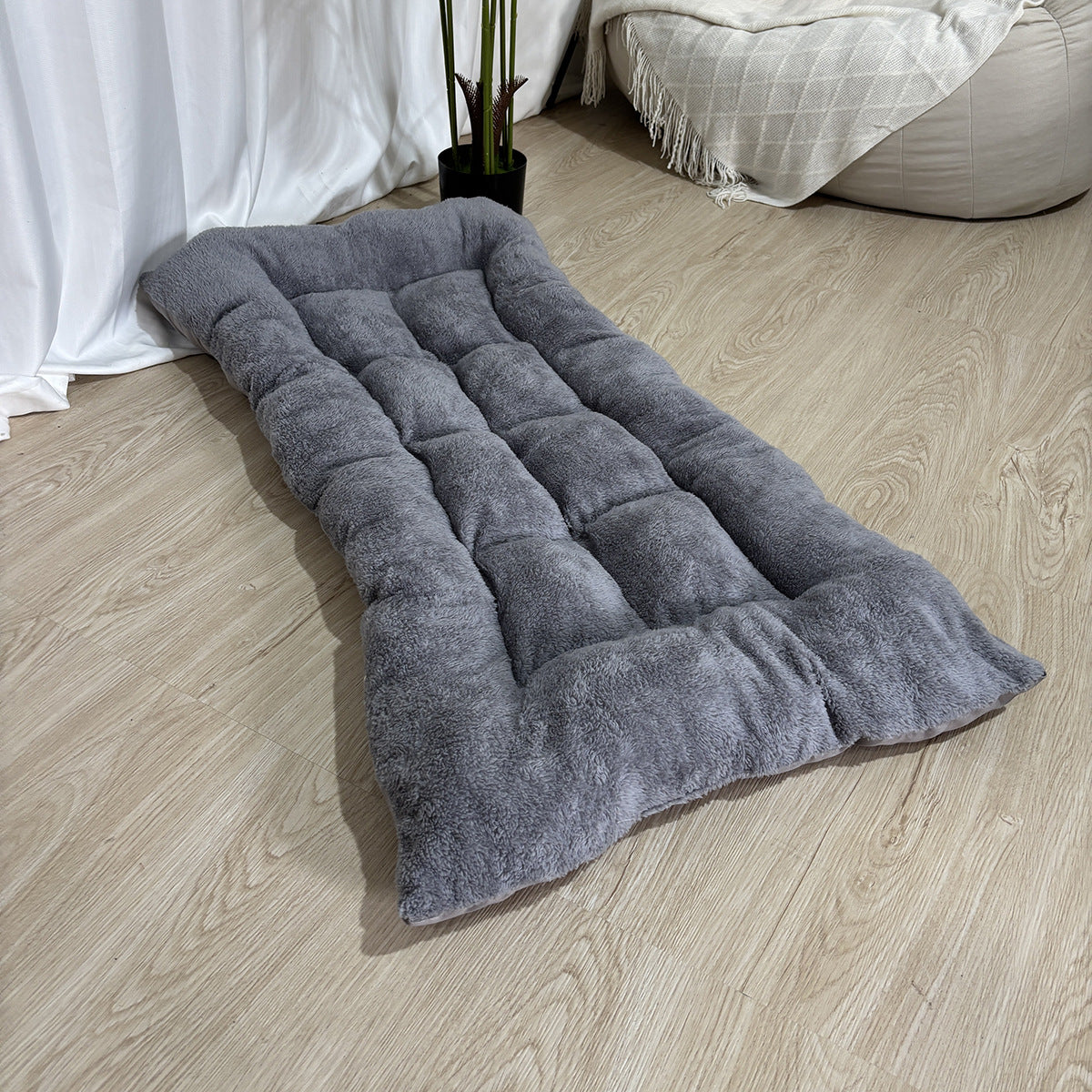 Extra Thick Calming Dog Bed Mat – Orthopedic Pressure-Relieving Plush Sleeping Pad for Large Breeds | Double-Sided | Anti-Anxiety | All Season