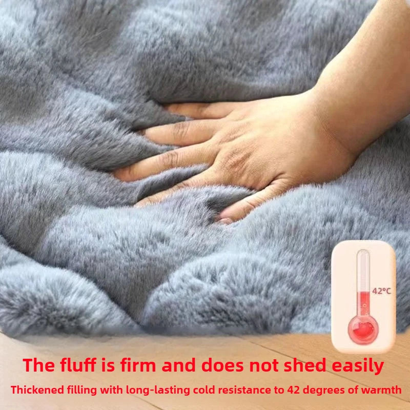 Extra Thick Calming Dog Bed Mat – Orthopedic Pressure-Relieving Plush Sleeping Pad for Large Breeds | Double-Sided | Anti-Anxiety | All Season