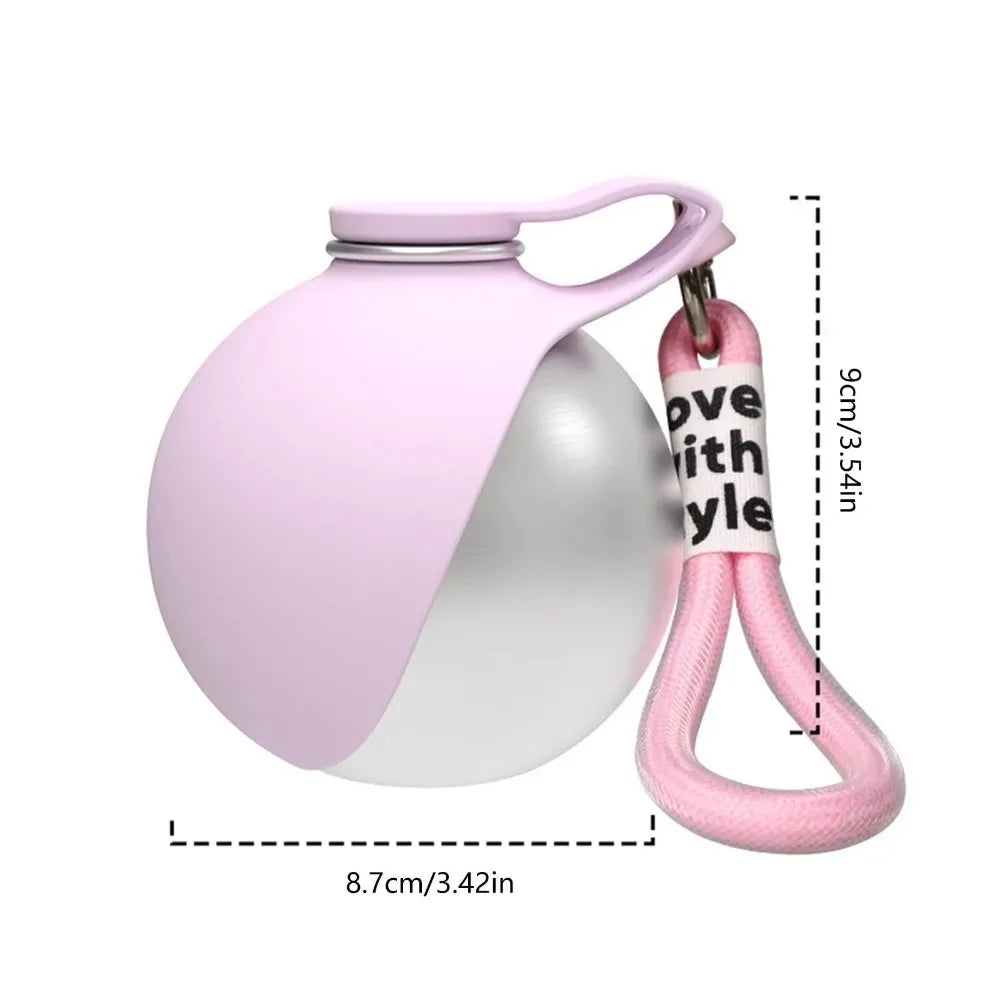 2-in-1 Portable Dog Water Bottle – 285ml Stainless Steel Leak-Proof Pet Travel Bottle with Foldable Silicone Bowl | One-Hand Use | Walking & Hiking