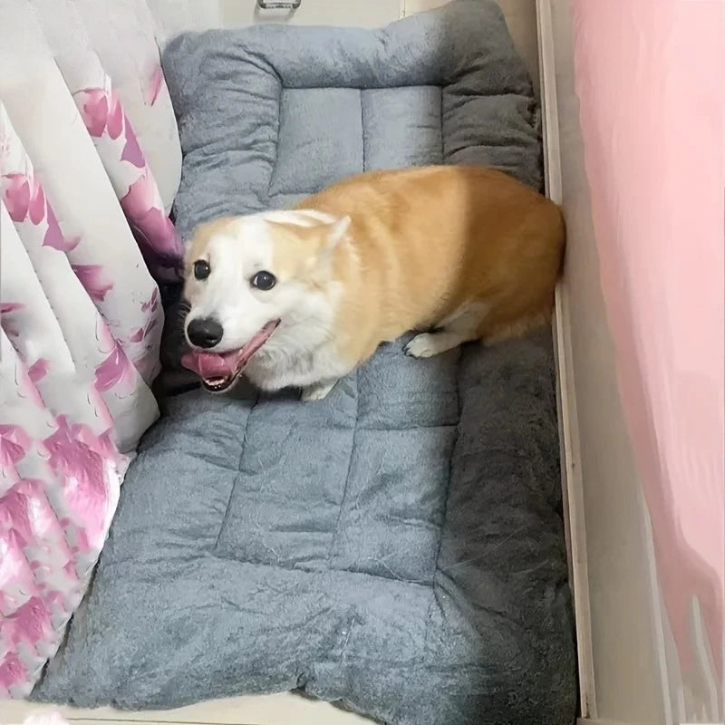 Extra Large Plush Dog Bed Mat – XL Fluffy Washable Non-Slip Sleeping Mat for Large Breed Dogs | Double-Sided | All Season | 120x60cm