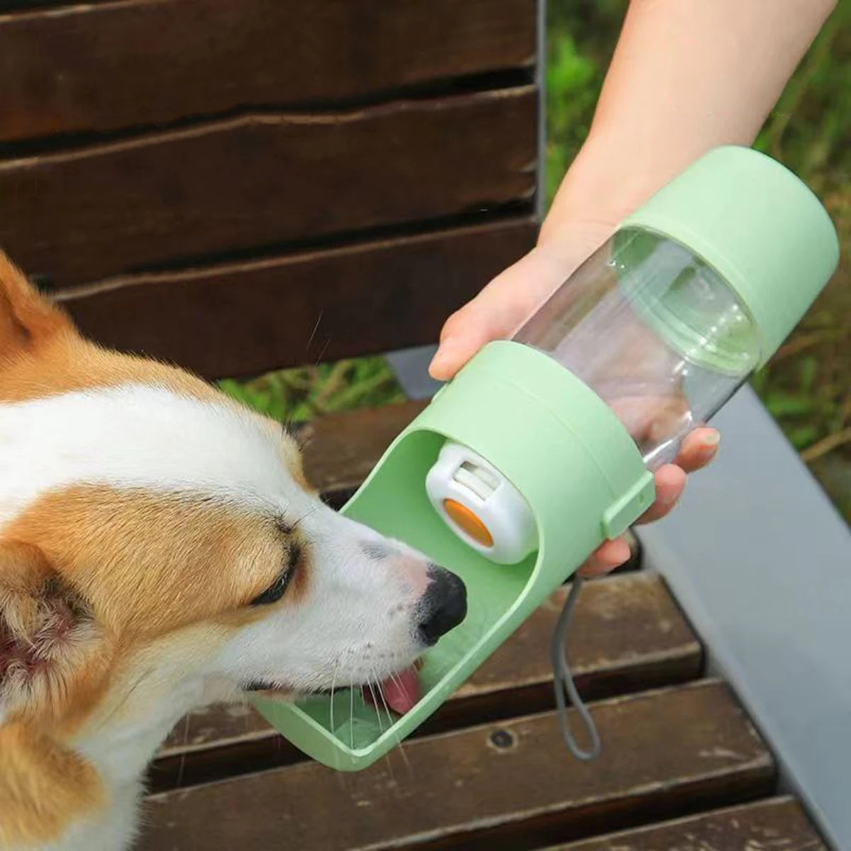 2-in-1 Portable Dog Water Bottle with Food Container – Leak-Proof Travel Pet Dispenser for Walking, Hiking & Camping