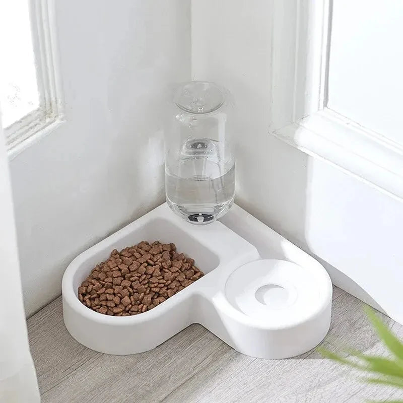 Automatic Pet Water Bowl & Food Feeder – 2-in-1 Gravity Dispenser for Cats & Dogs | Spill-Proof & Moisture-Proof