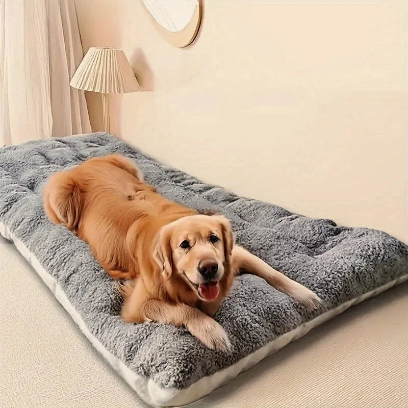 Extra Large Plush Dog Bed Mat – XL Fluffy Washable Non-Slip Sleeping Mat for Large Breed Dogs | Double-Sided | All Season | 120x60cm