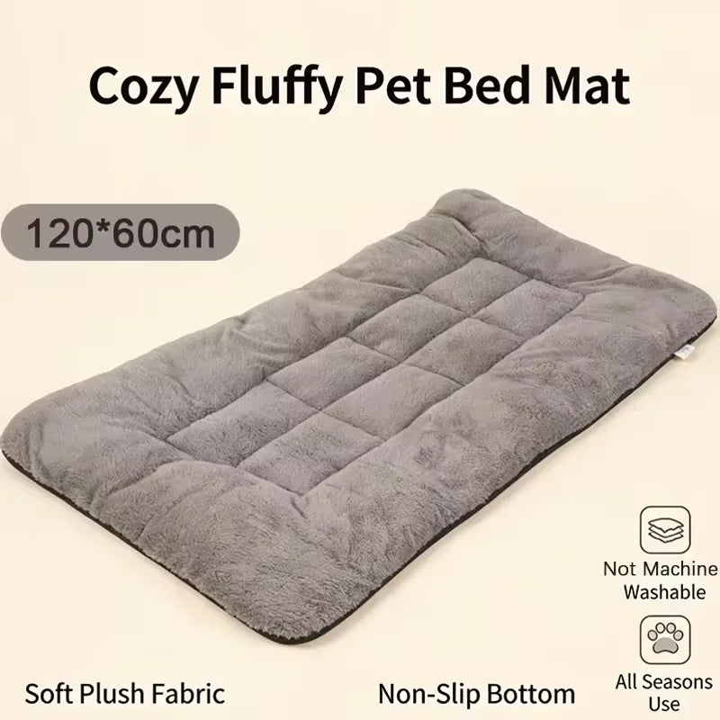 Extra Large Plush Dog Bed Mat – XL Fluffy Washable Non-Slip Sleeping Mat for Large Breed Dogs | Double-Sided | All Season | 120x60cm
