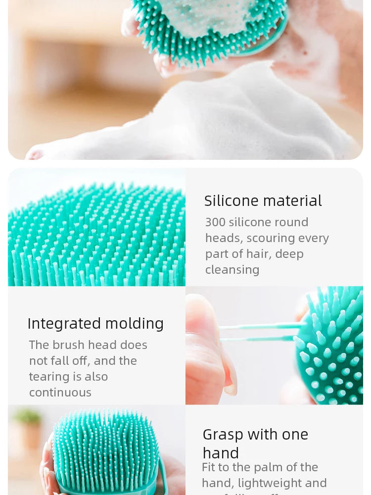 2-in-1 Pet Bath Brush with Built-in Shampoo Dispenser – Soft Silicone Massage Scrubber for Dogs & Cats | Long & Short Hair