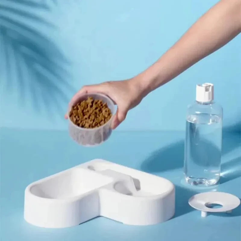 Automatic Pet Water Bowl & Food Feeder – 2-in-1 Gravity Dispenser for Cats & Dogs | Spill-Proof & Moisture-Proof