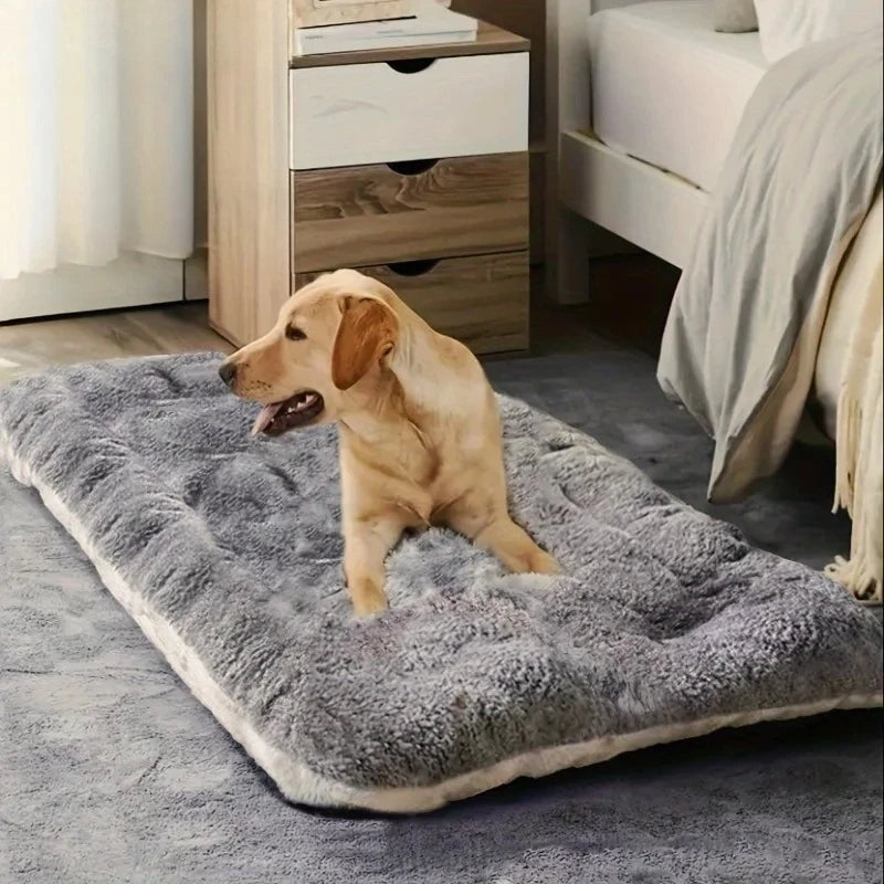 Extra Large Plush Dog Bed Mat – XL Fluffy Washable Non-Slip Sleeping Mat for Large Breed Dogs | Double-Sided | All Season | 120x60cm