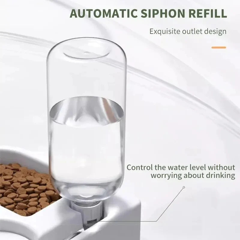Automatic Pet Water Bowl & Food Feeder – 2-in-1 Gravity Dispenser for Cats & Dogs | Spill-Proof & Moisture-Proof