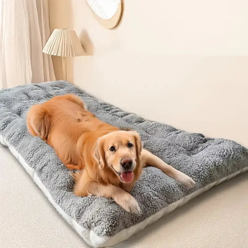 Extra Thick Calming Dog Bed Mat – Orthopedic Pressure-Relieving Plush Sleeping Pad for Large Breeds | Double-Sided | Anti-Anxiety | All Season