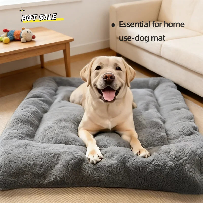 Extra Large Plush Dog Bed Mat – XL Fluffy Washable Non-Slip Sleeping Mat for Large Breed Dogs | Double-Sided | All Season | 120x60cm