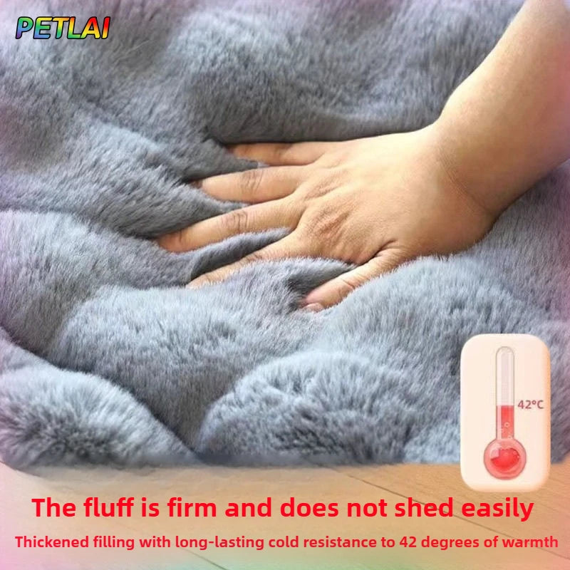 Extra Thick Calming Dog Bed Mat – Orthopedic Pressure-Relieving Plush Sleeping Pad for Large Breeds | Double-Sided | Anti-Anxiety | All Season