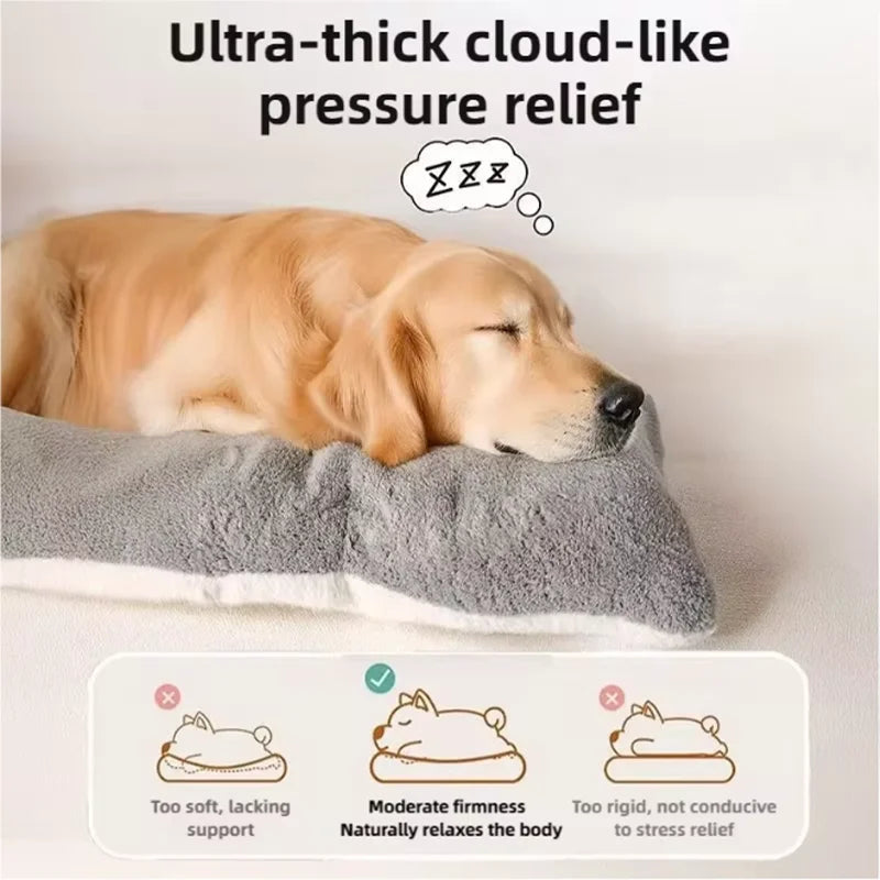 Extra Large Plush Dog Bed Mat – XL Fluffy Washable Non-Slip Sleeping Mat for Large Breed Dogs | Double-Sided | All Season | 120x60cm