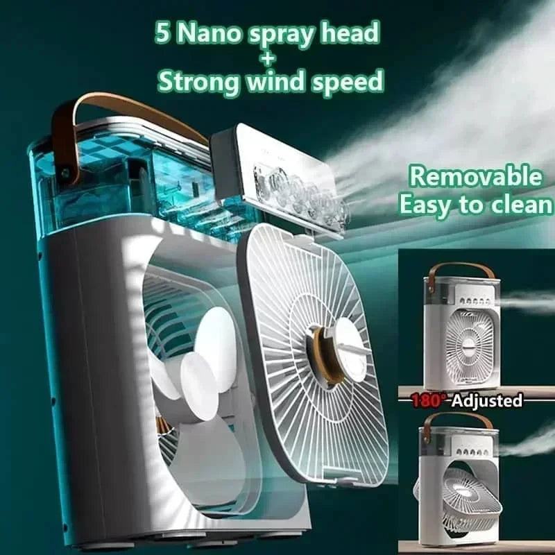 3-in-1 Portable Air Cooler – Silent Desktop Fan & Humidifier for Summer Relief