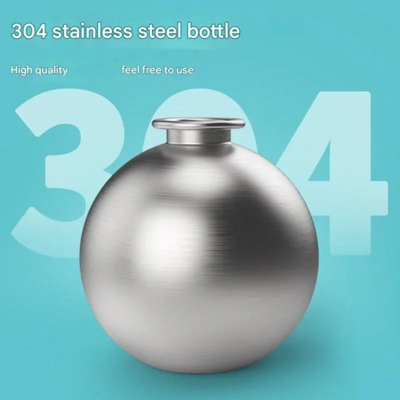 2-in-1 Portable Dog Water Bottle – 285ml Stainless Steel Leak-Proof Pet Travel Bottle with Foldable Silicone Bowl | One-Hand Use | Walking & Hiking