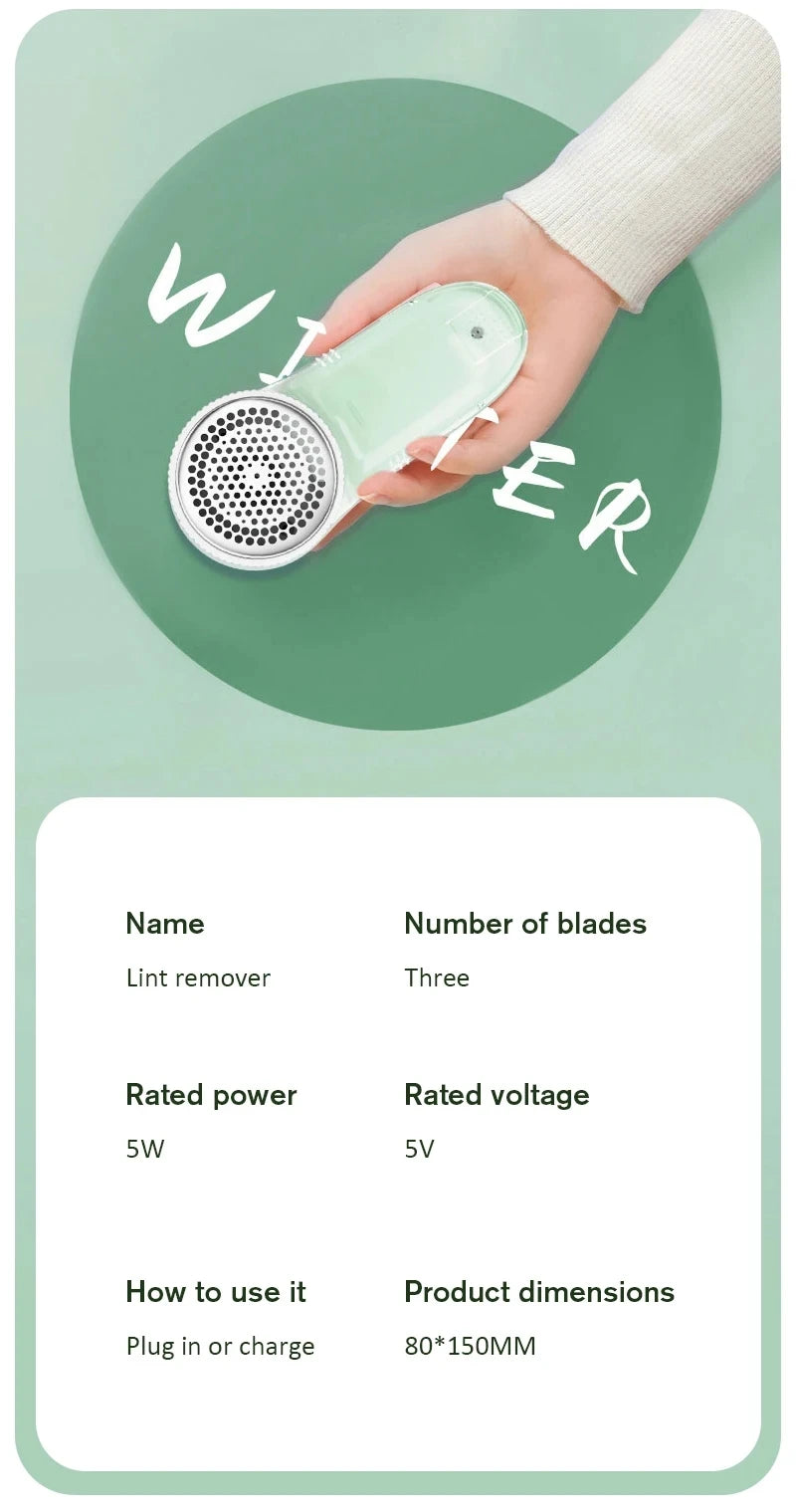 Electric Lint Remover & Fabric Shaver – USB Rechargeable Pilling Remover for Sweaters, Clothes & Blankets