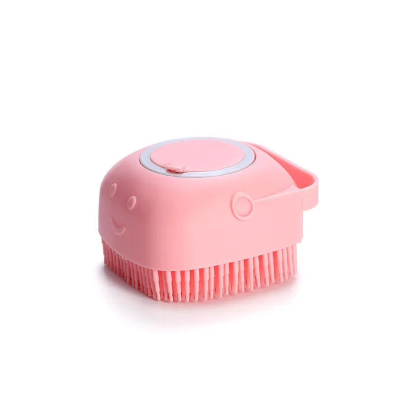 2-in-1 Pet Bath Brush with Built-in Shampoo Dispenser – Soft Silicone Massage Scrubber for Dogs & Cats | Long & Short Hair