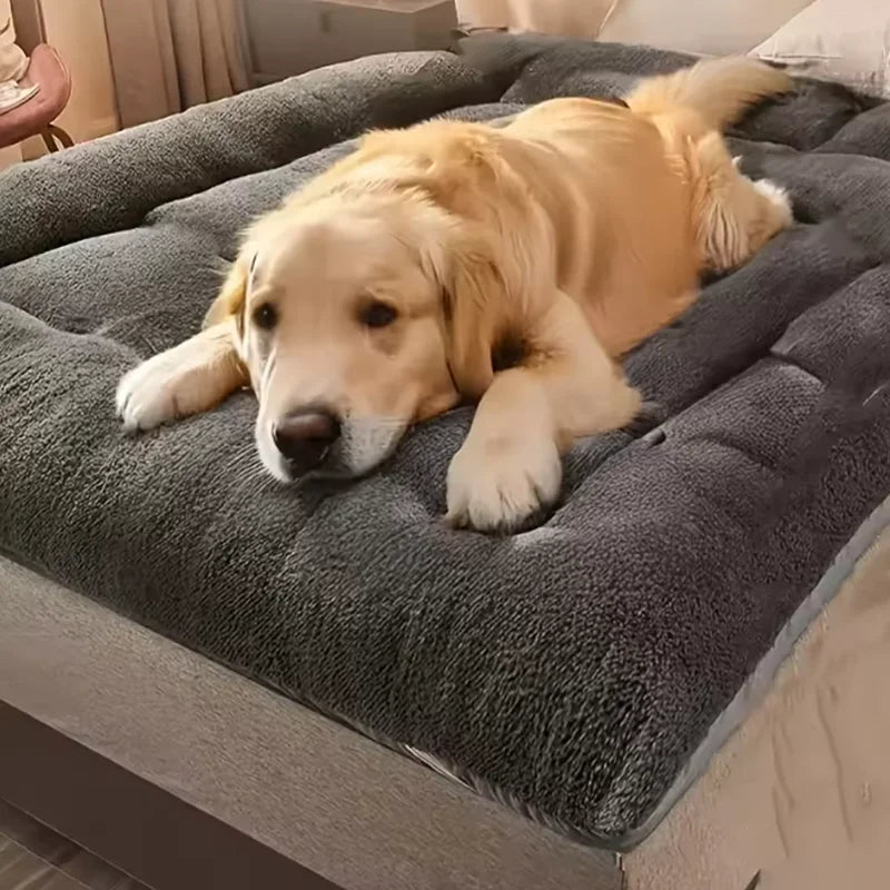 Extra Large Plush Dog Bed Mat – XL Fluffy Washable Non-Slip Sleeping Mat for Large Breed Dogs | Double-Sided | All Season | 120x60cm