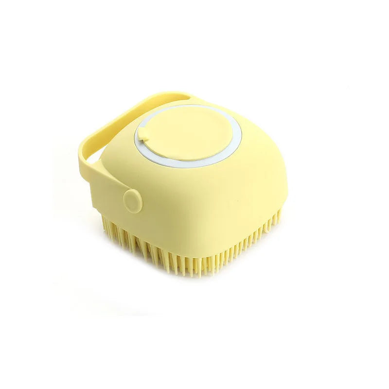 2-in-1 Pet Bath Brush with Built-in Shampoo Dispenser – Soft Silicone Massage Scrubber for Dogs & Cats | Long & Short Hair