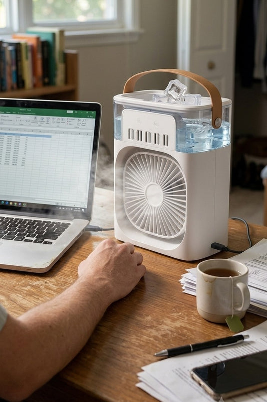 3-in-1 Portable Air Cooler – Silent Desktop Fan & Humidifier for Summer Relief